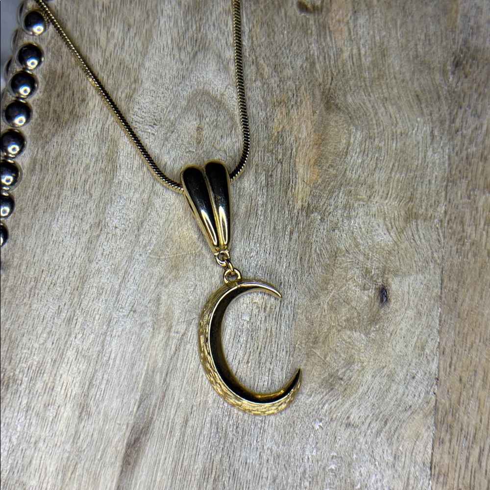 Initial C Vintage Stamped AJC Goldplated Necklace
